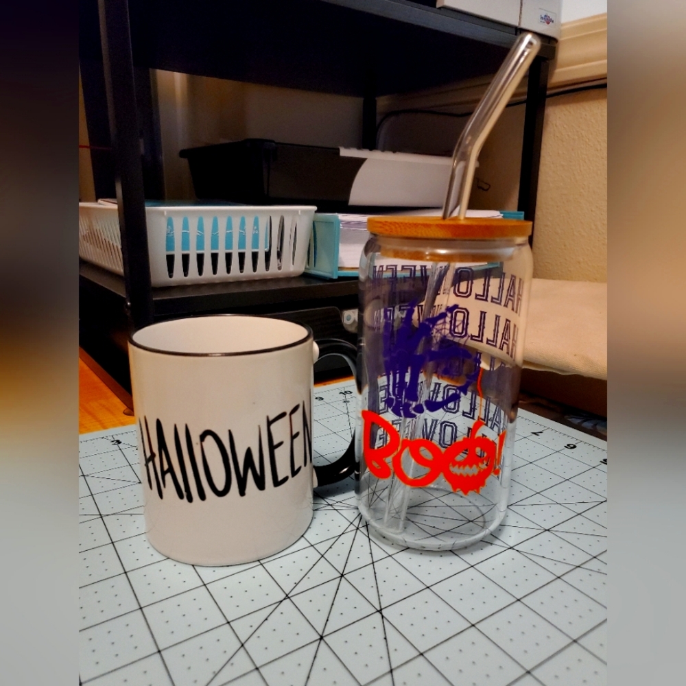 Combo of mug and dining glass Halloween 🎃